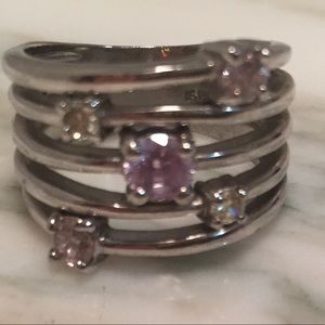 Sterling Silver Modern Ring Band Bands Pink